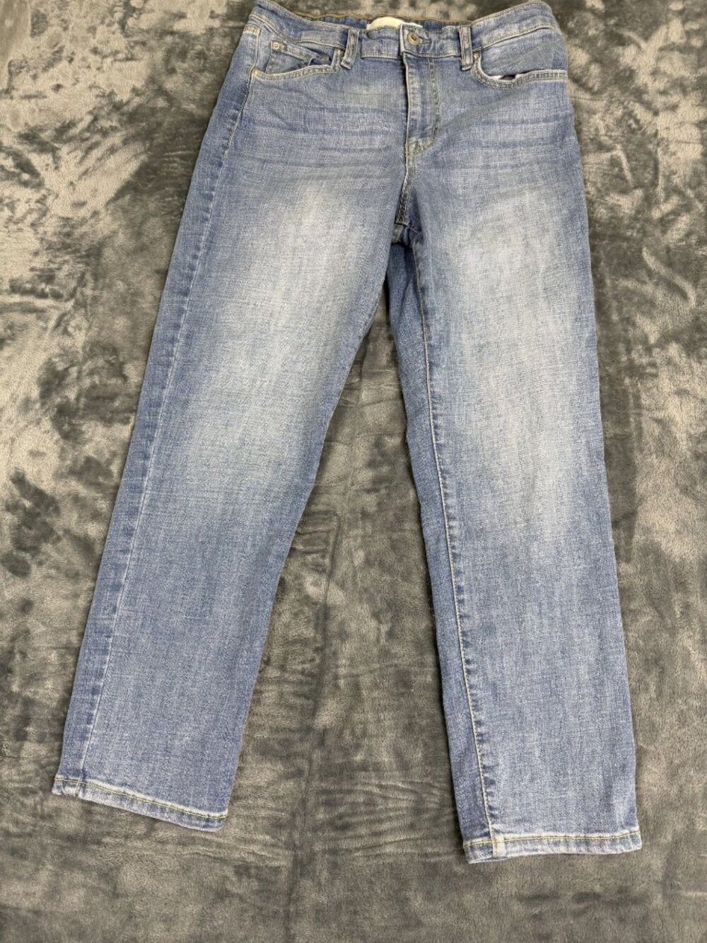 Ella Moss Womens High-Waist Straight Leg Light Wash Denim Jeans Size 8